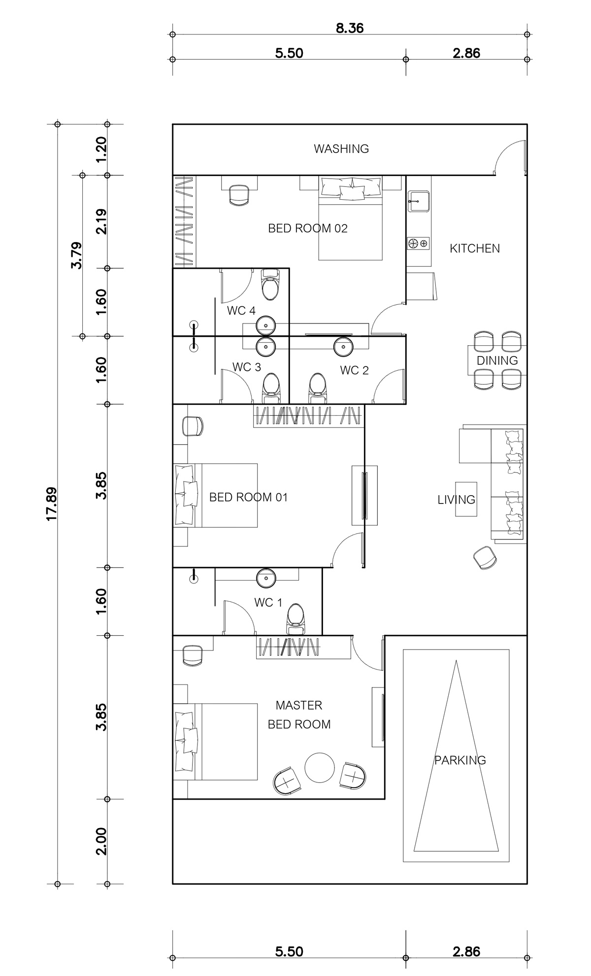 PLAN type 3 townhouse superior