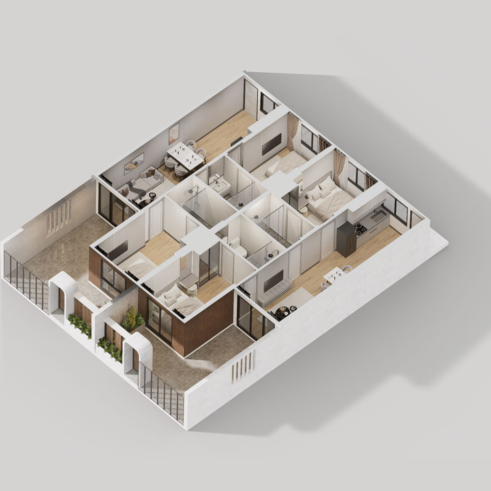 smart 2 chalong house 3D plan top